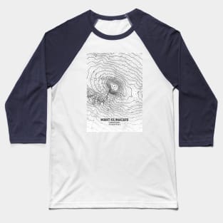 Mount Kilimanjaro Topographic map white and black Baseball T-Shirt